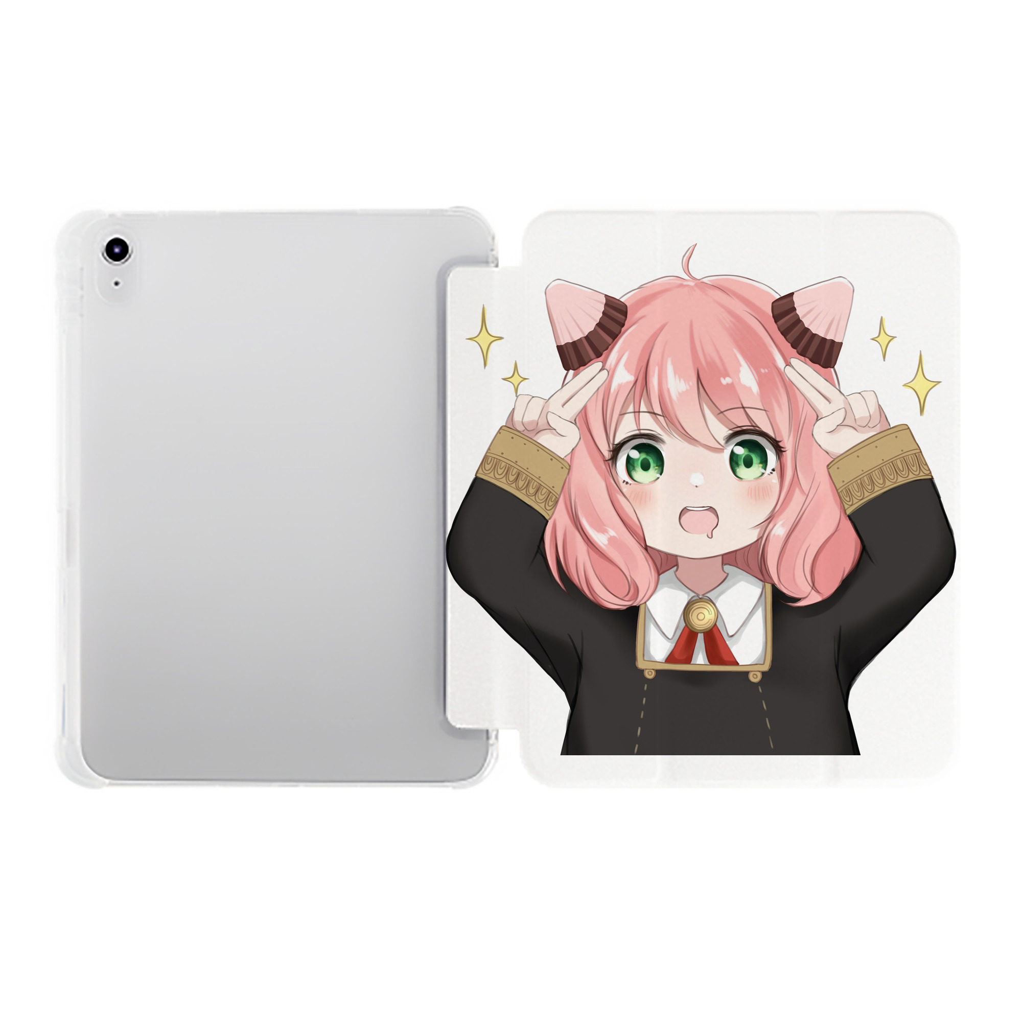 （画像用） SPY×FAMILY间谍家家酒 IPad ケース ペン収納付き 三つ折りスタンド PUレザー×シリコン 対応機種9.5/10.5/10.9インチ
